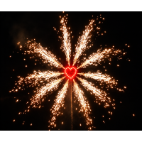 JS-3 - SILVER WHEEL WITH RED HEART - OUTDOOR