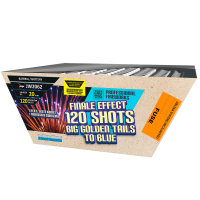 JW2062 - FINALE EFFECT 120 SHOTS: BIG GOLDEN TAILS TO BLUE